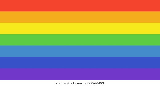 Rainbow flag vector rectangle symbol. Colorful rectangular vector flag.