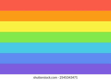 Rainbow flag vector rectangle symbol. Colorful rectangular vector flag.