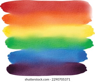 Rainbow  flag watercolor background.LGBT  Pride month texture concept. vector