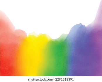 Rainbow  flag watercolor background.LGBT  Pride month texture concept. vector