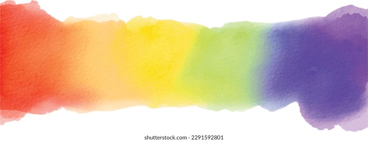 Rainbow  flag watercolor background.LGBT  Pride month texture concept. vector