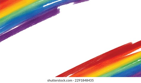 Rainbow  flag watercolor background.LGBT  Pride month texture concept. vector