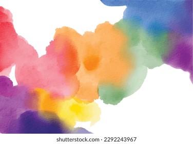 Rainbow  flag watercolor background.LGBT  Pride month texture concept. vector