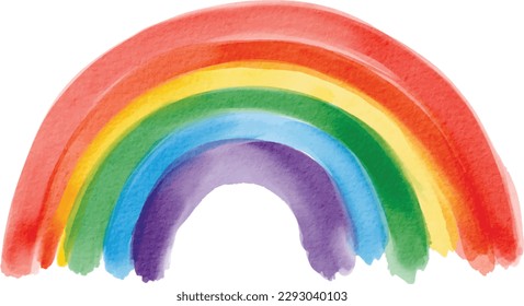 Rainbow  flag watercolor background.LGBT  Pride month texture concept. vector