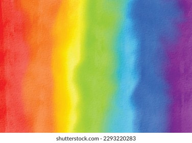 Rainbow  flag watercolor background.LGBT  Pride month texture concept. vector