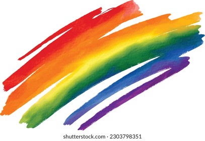 Rainbow Flag Aquarell-Hintergrund.LGBT Pride Monat Textur Konzept. Vektorgrafik