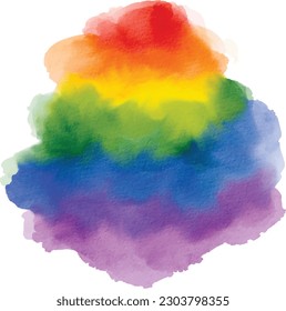 Rainbow  flag watercolor brush background.LGBT  Pride month texture concept. Vector illustration