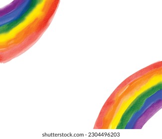 Rainbow  flag watercolor brush background.LGBT  Pride month texture concept. Vector illustration