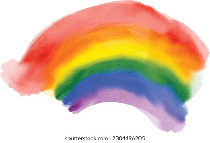 Rainbow  flag watercolor brush background.LGBT  Pride month texture concept. Vector illustration