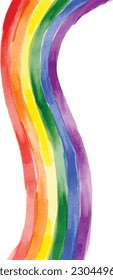 Rainbow  flag watercolor brush background.LGBT  Pride month texture concept. Vector illustration