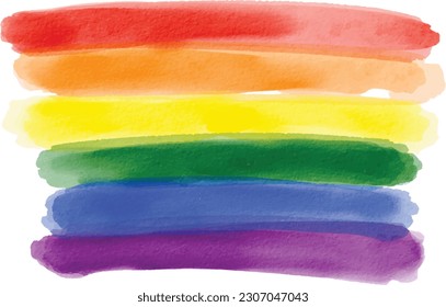 Rainbow Flag Aquarell-Hintergrund.LGBT Pride Monat Textur Konzept. Vektorgrafik