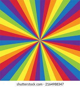 Rainbow Flag,abstract Sunburst Pattern,geometric Shape With Rainbow Colors,Lgbt Symbol Illustration Vector.