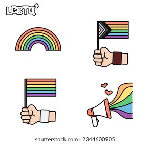 Regenbogen und Flaggen.Modernes Konzept ui ux Icon für Website, App, Präsentation, Flyer, Broschüre etc.
