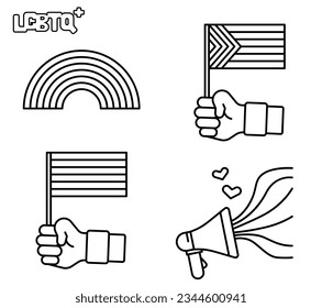 Rainbow and flags.modern concept ui ux icon for website, app, presentation, flyer, brochure etc.