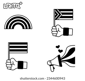 Rainbow and flags.modern concept ui ux icon for website, app, presentation, flyer, brochure etc.
