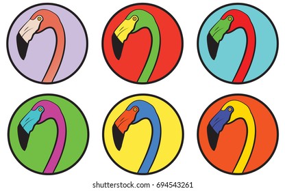 Rainbow Flamingos