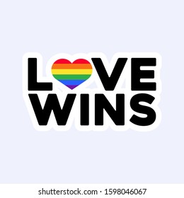 Rainbow flat heart isolated on white background. LGBT symbol, logo. LGBT concept for poster with copy space