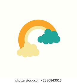 rainbow flat icon, isolated icon in light background, perfect for website, blog, logo, graphic design, social media, UI, mobile app