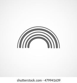 Rainbow Flat Icon On White Background