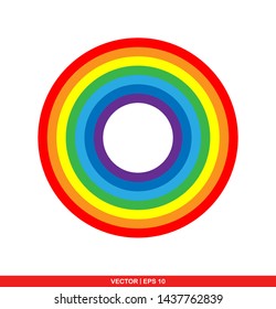 Rainbow flat icon, vector illustration on white background