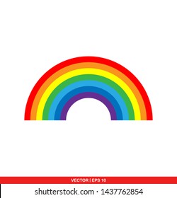 Rainbow flat icon, vector illustration on white background
