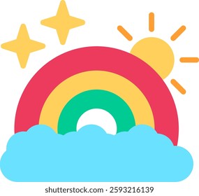 Rainbow Flat Illustration Vector Design