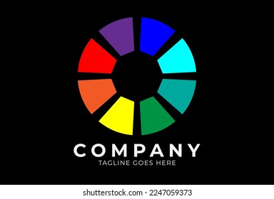 rainbow flat logo design, minimalist  flat design logo template element, vector illustration