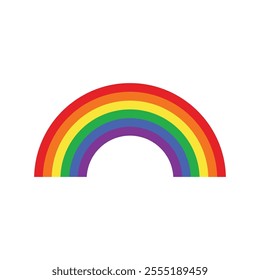 Rainbow Flat style. LGBT flag, rainbow color love symbol, pride month in June, vector illustration