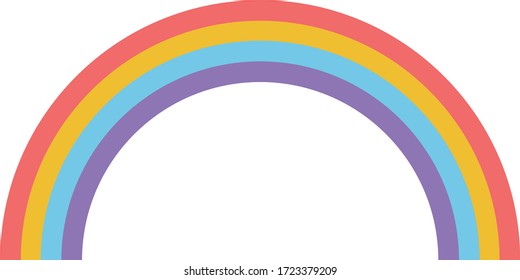 Rainbow in flat style. Vector Illustration