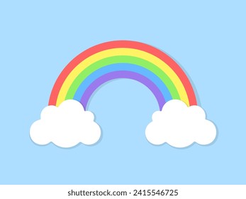 Rainbow flat vector illustration cartoon style.