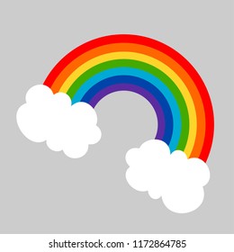 Rainbow floating on the sky vector.