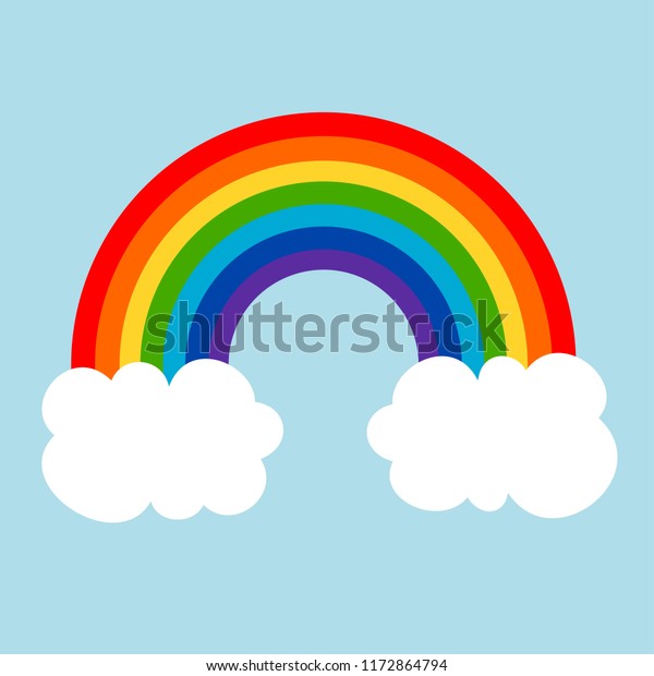 空のベクター画像に浮かぶ虹 のベクター画像素材 ロイヤリティフリー