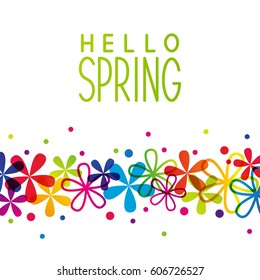 Rainbow floral border for Your design