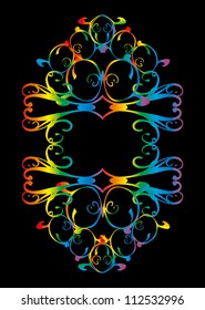 Rainbow floral retro