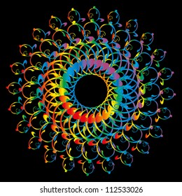 Rainbow floral retro