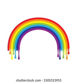 rainbow flow down in flat style, vector illustration