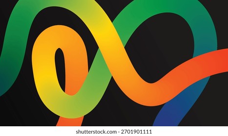 Rainbow Flow Gradient. Abstract Wave Lines Pattern. Modern Colorful Design. Abstract Color Line Waves. Vector Curve Gradient Background	