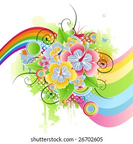 Rainbow flower design