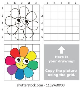 Rainbow Flower, the educational game with simple game level. Copy the picture.