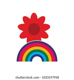 Rainbow Flower Logo Icon Design