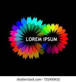 Rainbow flower logo. Vector
