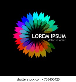 Rainbow flower logo. Vector