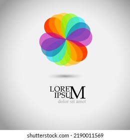 Logo de la flor arcoiris. Ilustración del vector