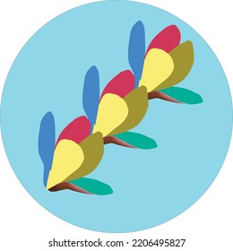 rainbow flower logo vector illustration