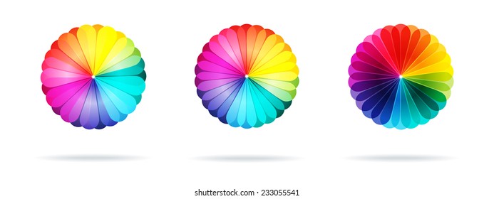 Rainbow flower symbols, design element