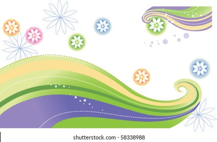 rainbow with flowers