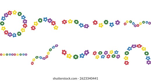 Elemento de conjunto de decoración de flores de arco iris