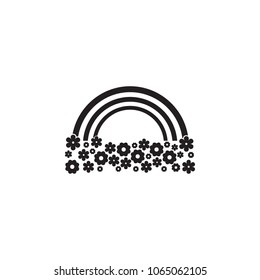 rainbow and flowers icon. Element of landscape illustration. Premium quality graphic design icon. Signs and symbols collection icon for websites, web design, mobile app on white background