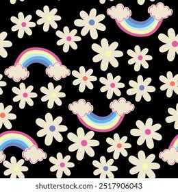 arco-íris flores primavera menina bonito