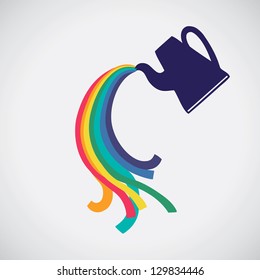 Rainbow flowing from kettle
